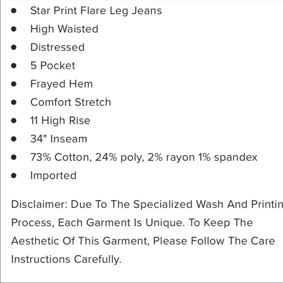 Highwaist Flare Star Jeans🔥Host Pick🔥🔥💋 - Picture 10 of 16